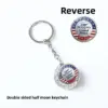 Wholesale United States American National Day Metal Key Chain With Gem Inlay, Patriotic Souvenir Accessory