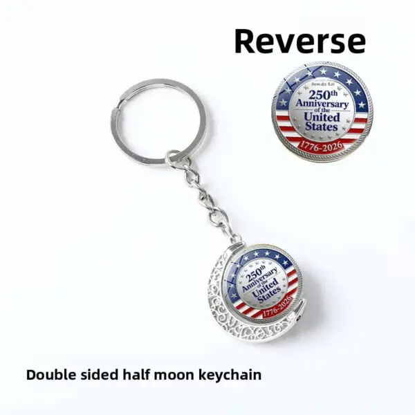 Wholesale United States American National Day Metal Key Chain With Gem Inlay, Patriotic Souvenir Accessory