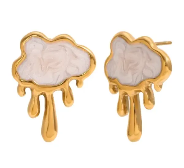 Wholesale 201 Stainless Steel Clouds Simple Style Ear Studs