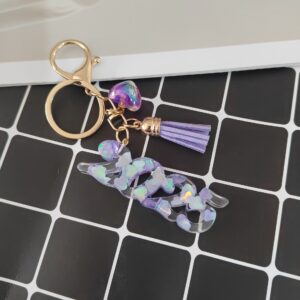 Purple love sequin key pendant / Love key pendant