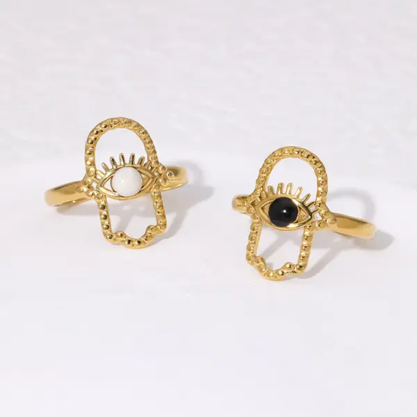 Wholesale PVD Coated Real Gold Plated Geometric 304 Stainless Steel Casual Simple Style Waterproof Non Tarnish Open Rings