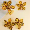 Wholesale Stainless Steel + Resin Material Ring + Bracelet + Earrings Flower Women's Jewelry Set Electroplated 18k Gold Jewelry Set