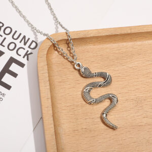 oly-6bb9bf54df059380fc64b239ec96f4c9 Wholesale Popular Jewelry Snake-Shaped Element Necklace Personalized Fashion Retro Snake Pendant Sweater Chain for Women