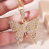 oly-6bc47bfd4a31e81e9b5920fe007c5828 Wholesale Colorful Inlaid Butterfly Keychain Metal Alloy Creative Women's Bag Pendant Keychain Ring Gift
