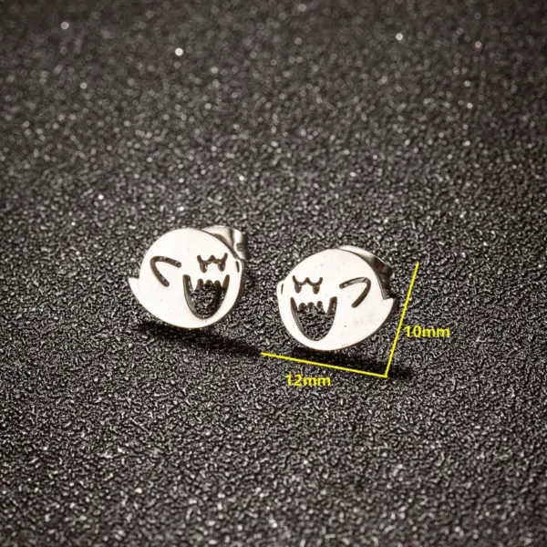 Wholesale PVD Coated 18K Gold Real Gold Plated Little Monster 304 Stainless Steel Funny Waterproof Non Tarnish Ear Studs