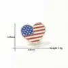 Wholesale Heart Shape Alloy Flag Brooches For Independence Day Festival Accessories