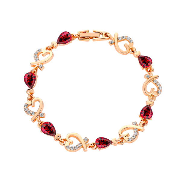 Wholesale Korean style heart-shaped bracelet hollow-out elegant flower Diamond-embedded Lady bracelet heart-shaped bracelet Valentine's Day gift