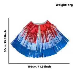 Independence Day Red, White, and Blue Rain Silk Shawl / Average Size