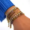 Wholesale PVD Coated Real Gold Plated 18K Gold Geometric 304 Stainless Steel Imitation Diamond Rhinestone Casual Elegant Retro Waterproof Non Tarnish 304 Stainless Steel Lobster Trigger Clasp Closure Bracelets