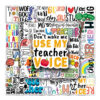 oly-6bf077706160fb62c9e2b9085fbab7c2 Wholesale 50 teacher graffiti personality inspirational English decorative guitar phone case waterproof wholesale luggage stickers