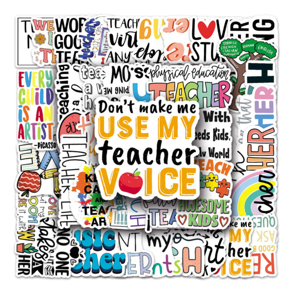 oly-6bf077706160fb62c9e2b9085fbab7c2 Wholesale 50 teacher graffiti personality inspirational English decorative guitar phone case waterproof wholesale luggage stickers