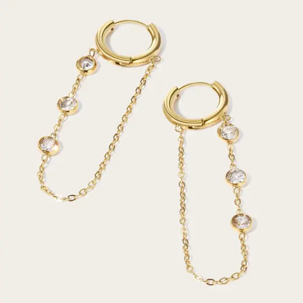 Wholesale PVD Coated 18K Gold Real Gold Plated Round 304 Stainless Steel IG Style Waterproof Non Tarnish Earrings
