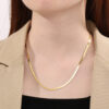 Wholesale Necklace Explosions Stainless Steel Blade Chain with Tail Chain Necklace Women's Furnace Gold 2/3/4/5mm Titanium Steel Chain Decoration