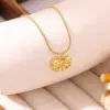 Wholesale Bow Knot Necklace For Women Featuring PVD Coated 18K Real Gold Plated 304 Stainless Steel With Waterproof Non Tarnish Finish On Cable Chain