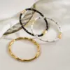 Wholesale 304 Stainless Steel Color Block Vacuum Plating Golden Plated Modern Style Simple Style Enamel Bangle