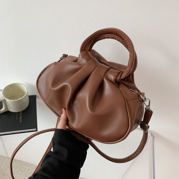 Wholesale Women's Bag Korean Style Portable Versatile Retro Solid Color Cloud Pleated Bag Armpit Shoulder Crossbody Bag