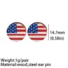 Wholesale Original Design American Flag Wood Independence Day Women's Ear Studs