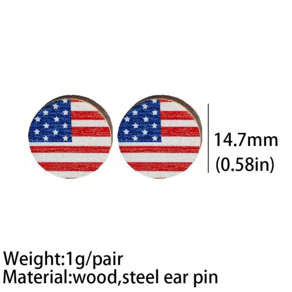 Wholesale Original Design American Flag Wood Independence Day Women's Ear Studs