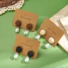 Wholesale Hot-Selling INS Style Inner Electroplated Real Gold Round Water Drop Imitation Pearl Earrings Waterproof Non-Fading
