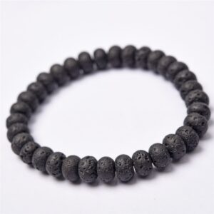 Volcanic stone plate beads are about 6mm