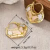 Wholesale Three-dimensional Flowers Earrings For Women In Copper With KC Golden Water Plating And 0.03µm Thickness