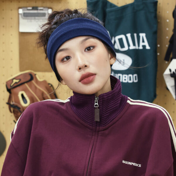 Wholesale knitted wide-brimmed hair band elastic sweat-absorbent sports headscarf headband simple solid color headband for women