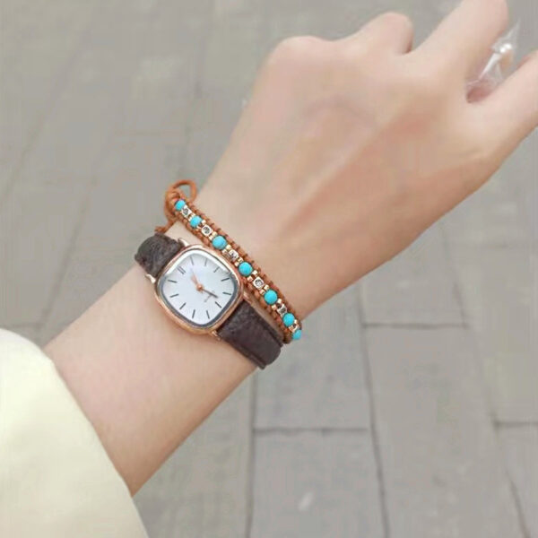 oly-6c3369b5bd1656197bd6564c44cc369f Wholesale color narrow round double braided rope bracelet ethnic style exotic retro silver beaded jewelry