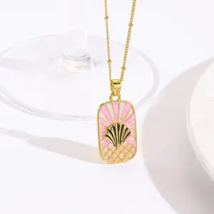 Pink Shell with Chain / 1 Strand/Package