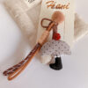Wholesale HD11288A06 Fresh Mori Korean Style Ins Style Fabric Mushroom Car Keychain Pendant Bag Pendant Mobile Phone Chain