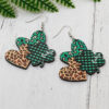 oly-6c4ea8f60eeeaa8572878f2b9227bdac Wholesale Irish Carnival green elf wooden love heart St Patrick leaf earrings
