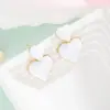 Wholesale 304 Stainless Steel Color Block PVD Coated 18K Gold Plated Cute Waterproof Non Tarnish Rose Red White Drop Earrings