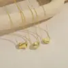 Wholesale New Fashion Simple Geometric Smooth Daily Versatile Petite Heart-Shaped 14K Gold-Plated Collarbone Chain Women's Necklace