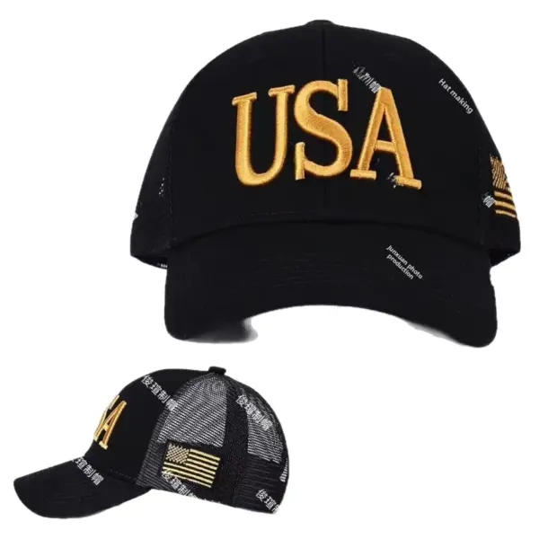 Wholesale American Flag Embroidery Baseball Cap For Adults With Short Brim, Made Of Cotton