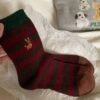 Wholesale year wool Christmas socks women's mid-calf length socks autumn and winter thickened warm Christmas gift couple stockings
