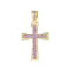 Wholesale Women’s Waterproof Non Tarnish Copper Cross Necklace With KC Golden Plated Electroplated Finish And Zircon Inlay