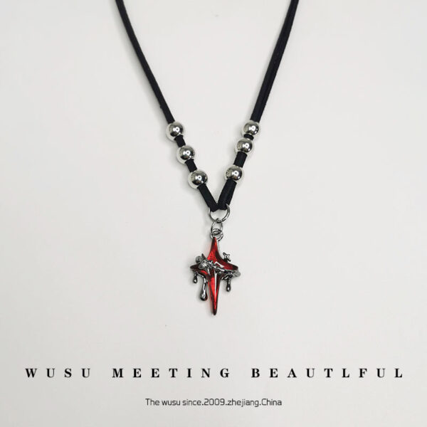 oly-6c9ac2e17ab7ef755bb5f0cc9c6dd993 Wholesale Diablo Style Liquefied Star Mans Men's Necklace Hip Hop Style Necklace Woolen Chain Niche Design High-grade Female Clavicle Chain