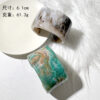 oly-6ca7241b9c1ceeb04413ac9c01f69a21 Wholesale Dyed Oil Painting Oval Open Ring Wide Version Resin Bracelet Ig Stacked Bracelet