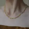 Wholesale French Style Line Wrapped Colorful Zircon Necklace For Women, Collarbone Chain, 304 Stainless Steel Gold-Plated Heart-Shaped Mixed Color Snake Chain
