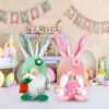 oly-6cc82d26b2815f6fe8116e2dbdbd2caf Wholesale Easter faceless doll checkered rabbit ears desktop decoration rabbit holiday decorations