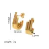 Wholesale PVD Coated Real Gold Plated 18K Gold U Shape 304 Stainless Steel Simple Style Waterproof Non Tarnish Ear Studs