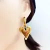 Wholesale Heart Shape Earrings For Women In Maillard Style Featuring Asymmetrical Design Made Of 304 Stainless Steel With 18K Real Gold Plating