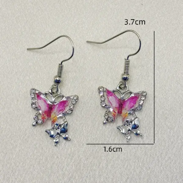 Wholesale 1 Pair Elegant Butterfly Feather Zinc Zinc Alloy Women's Drop Earrings Earrings