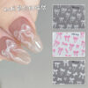 oly-6ced041e3d28d6ec2c359f5adb739efb Wholesale Nail Art Sticker Ribbon Bow White Three-dimensional Thin Tough Bow Ballet Shoes DIY Nail Decal Jewelry