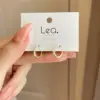 Wholesale Simple Style Geometric Alloy Plating Inlay Artificial Pearls Women's Hoop Earrings