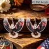 Wholesale Retro Acrylic Statue Print Drop Earrings For Women In White And Red With 304 Stainless Steel Ear Pins
