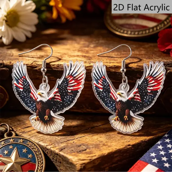 Wholesale Retro Acrylic Statue Print Drop Earrings For Women In White And Red With 304 Stainless Steel Ear Pins