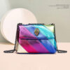 oly-6cfcaf6cdd146e05ba0f6b8f565c744f Wholesale Fashion Women's Bag Rainbow Contrasting Color Splicing Bag Eagle Bird Head Chain Shoulder Crossbody Bag Women's Bag