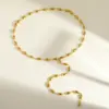 Wholesale Vacuum-plated (in-furnace) With 18K Real Gold On 304 Stainless Steel—elegant, Vintage, And Romantic Oval, Heart-shaped, And Diamond-inspired Chain Necklace With Lobster Clasp, Available In Gold, Perfect For Women