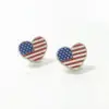 Wholesale Heart Shape Alloy Flag Brooches For Independence Day Festival Accessories