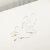 Wholesale Vacuum Electroplating (In Furnace) Plated 18K Real Gold Water Drop 304 Stainless Steel INS Style Elegant Nordic Style Sweater Chain Pendant Adjustable Necklace